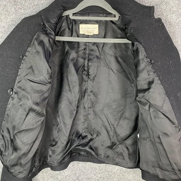 Ralph Lauren Denim & Supply Women's Cropped Black Peacoat Size Large/XLarge - Picture 4 of 10